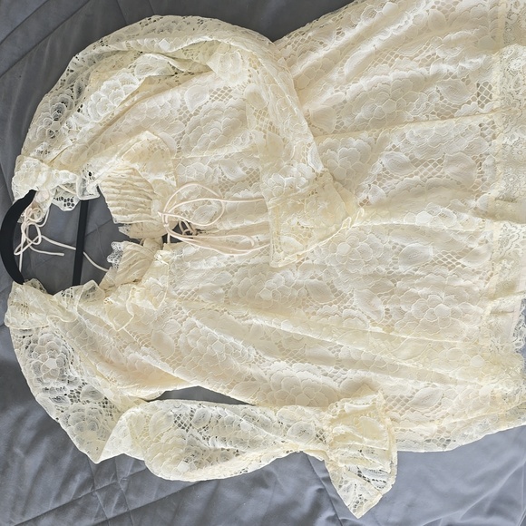 🍋For Love and Lemons Tulip White Lace Mini Dress w/Matching Bra - XL - Picture 8 of 16